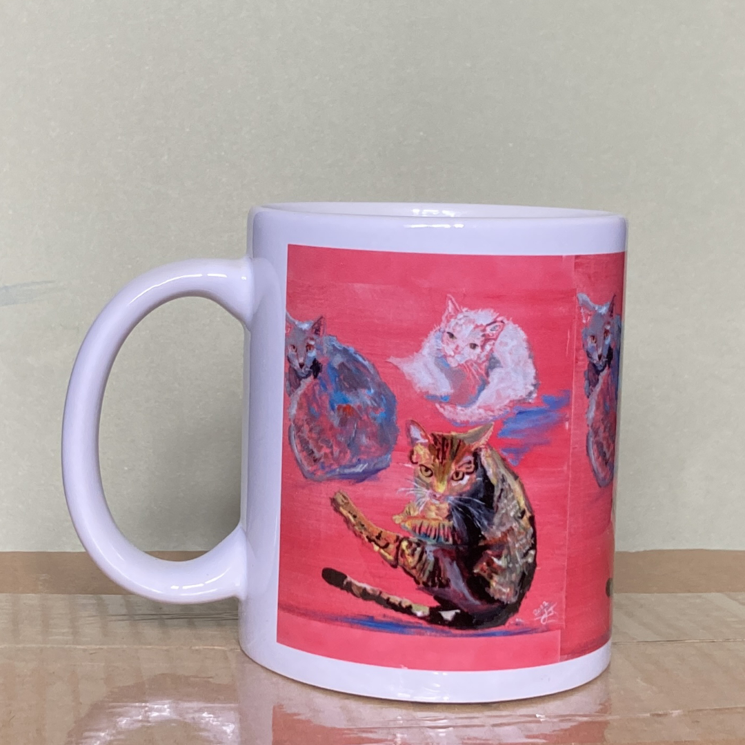 Trio of Cat ceramic mug 2