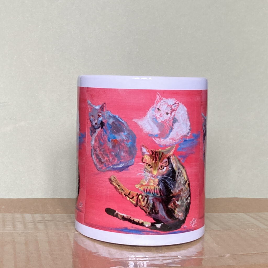 trio of cats front ceramic mug 3